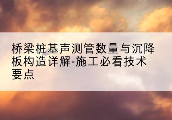 津南区桩基需要预埋几根声测管？-桥梁桩基声测管数量与沉降板构造详解-施工必看技术要点